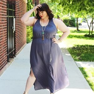 City Chic Charcoal Maxi Dress